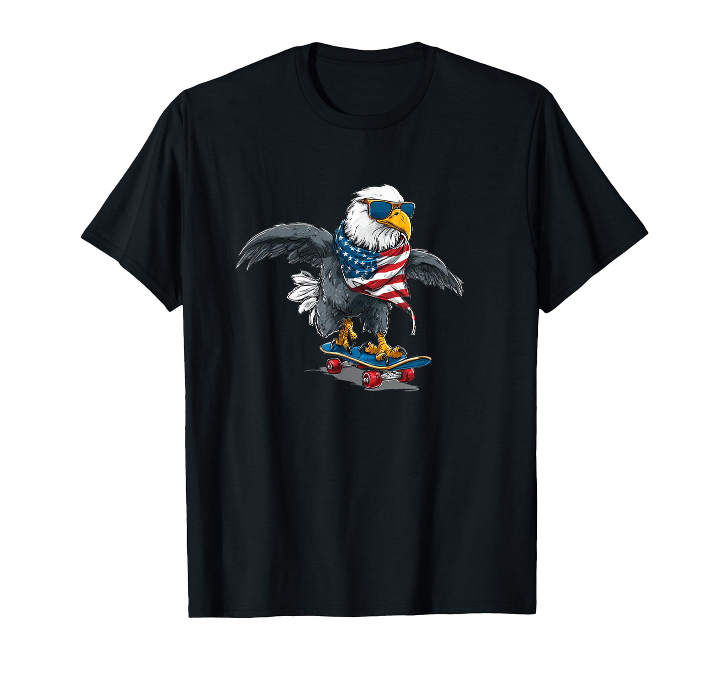 Nice USA Colors with Skateboard and Eagle T-Shirt