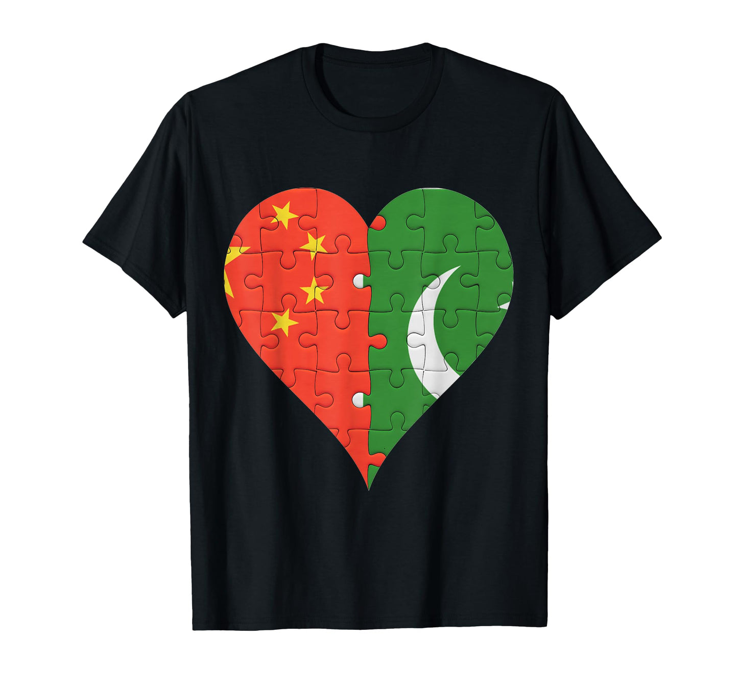 Chinese Pakistani Flag Heart T-Shirt