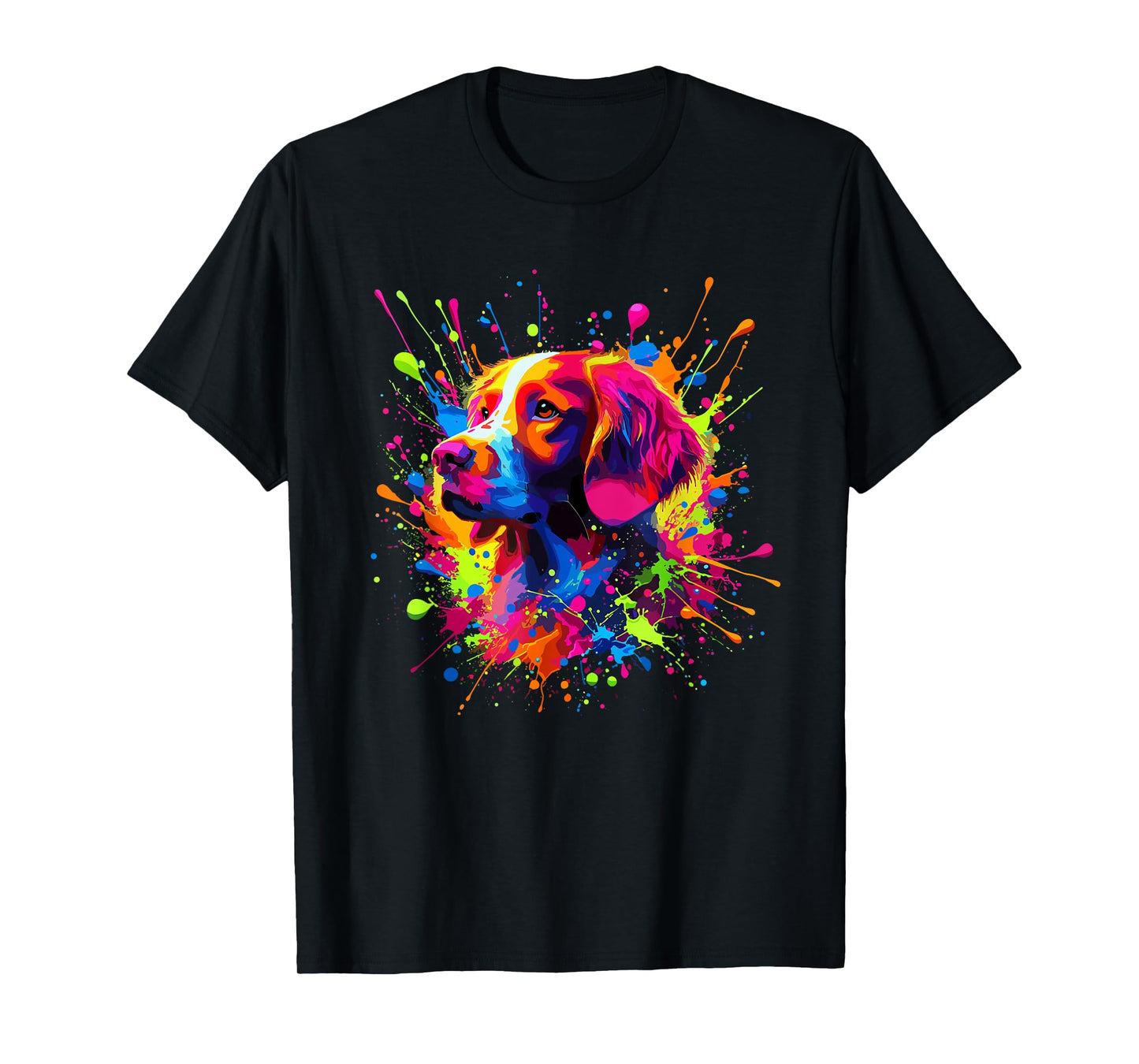Splash Art Brittany Dog Brittany Spaniel T-Shirt