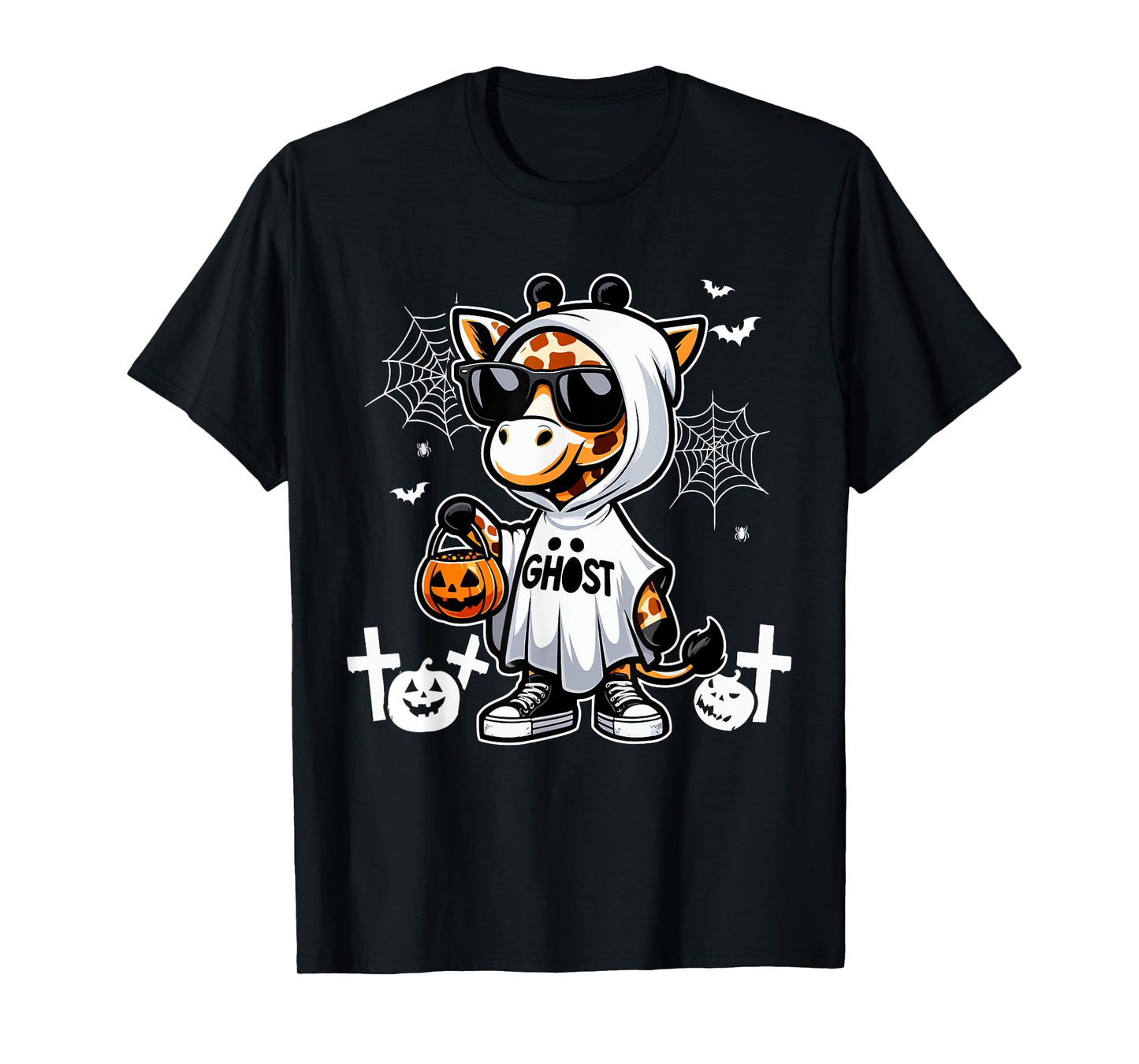 Ghost Halloween Giraffe Sunglasses Cosplay Boo Ghost Lover T-Shirt