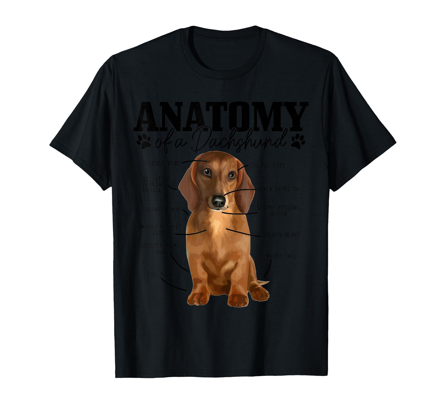 Anatomy Of A Dachshund Funny Cute Wiener Dog Mom Dad T-Shirt