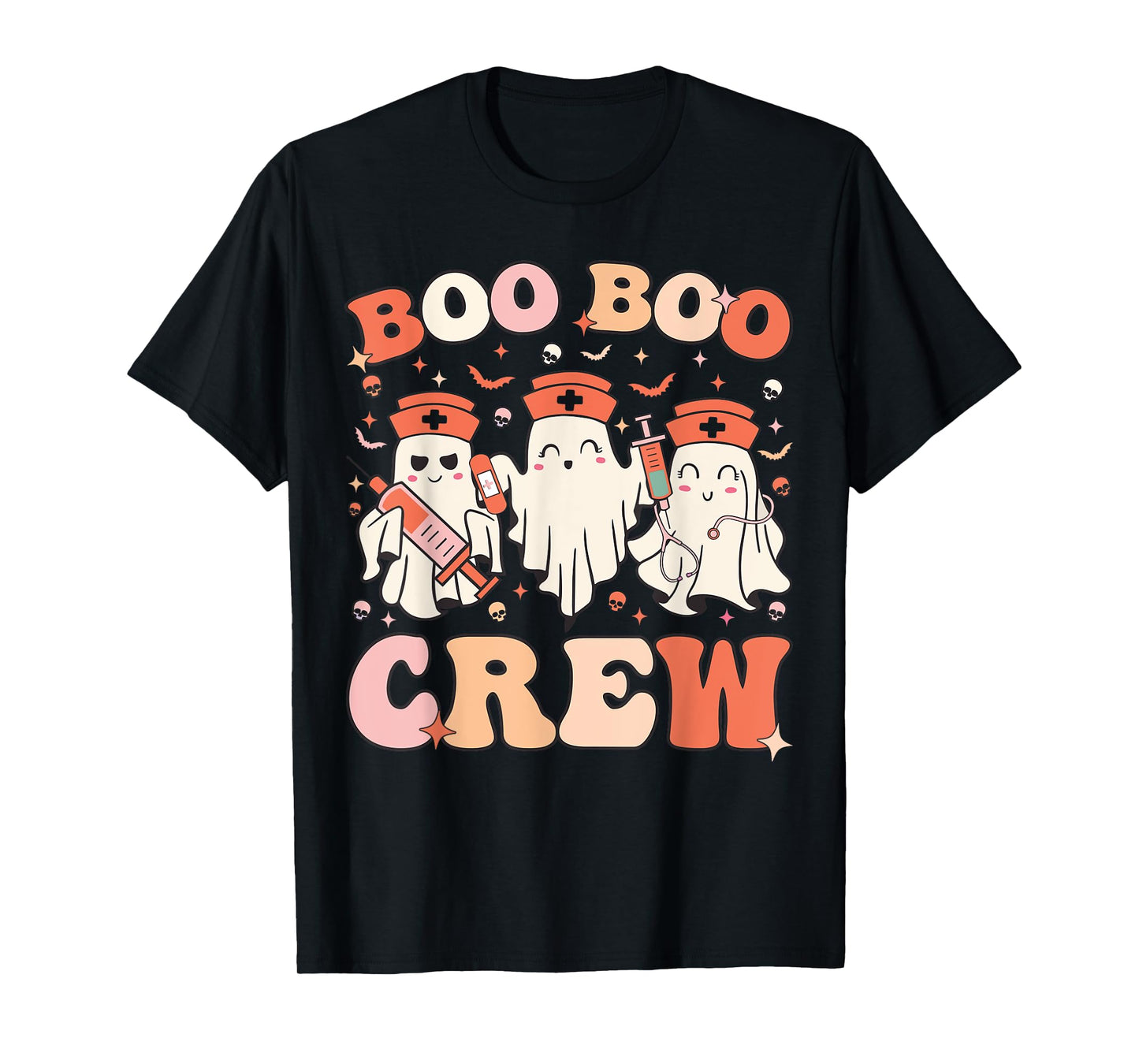 Boo Boo Crew Nurse Halloween Nurse Ghost Women Halloween T-Shirt