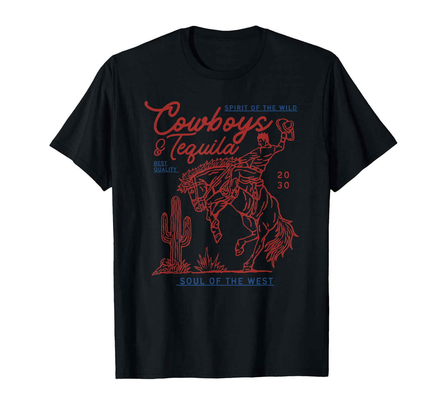 Texas Cowboys and Tequila Vintage Country Rodeo T-Shirt
