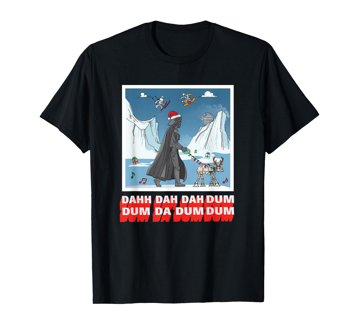 Star Wars Darth Vader AT-AT Dog Walker Christmas Holiday T-Shirt