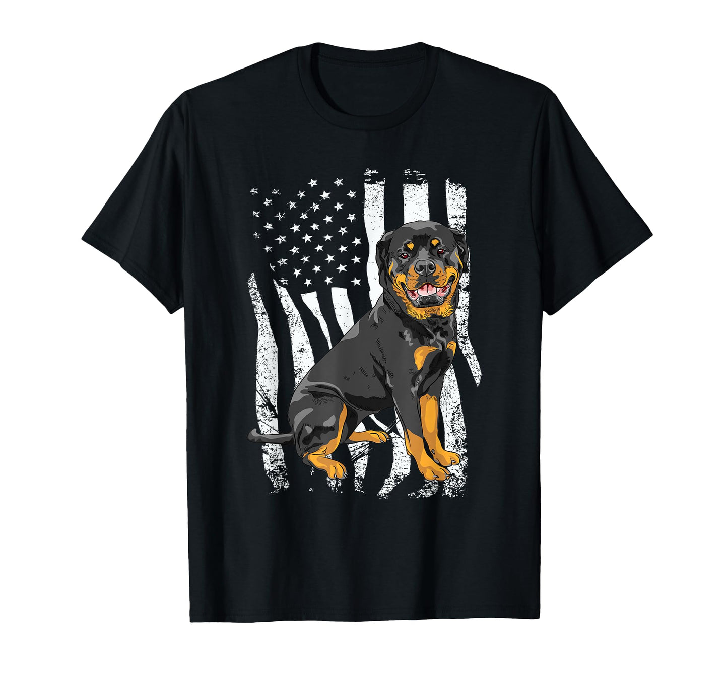 Rottweiler - USA American Flag Puppy Lover Dog Breeder T-Shirt