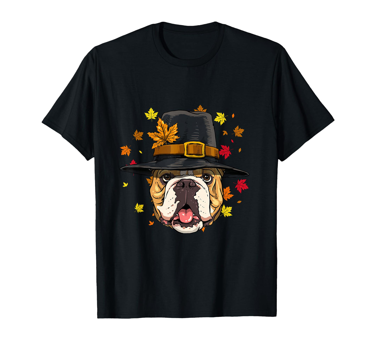 Thanksgiving American Bulldog Pilgrim Turkey Day Autumn Dog T-Shirt