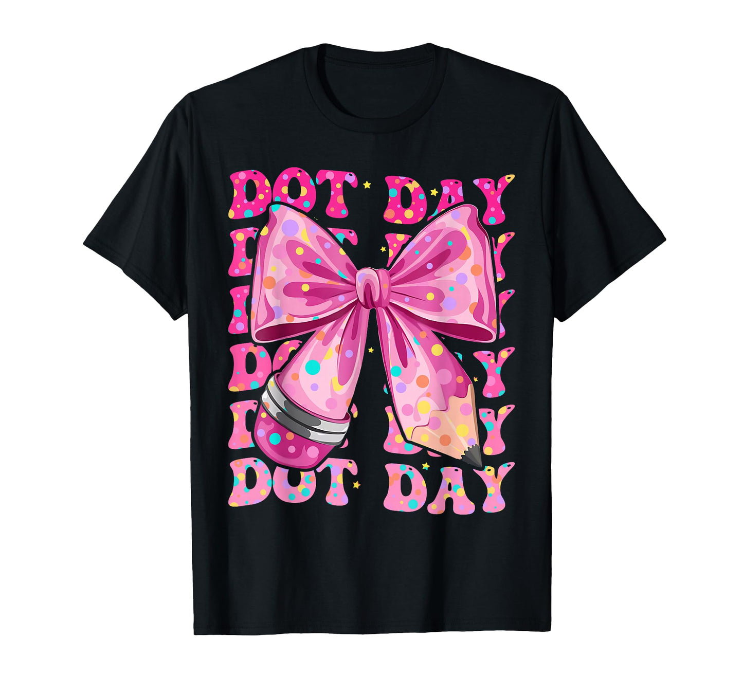 Happy Dot Day 2025 Coquette Bow Teachers Kids Boys Girls T-Shirt