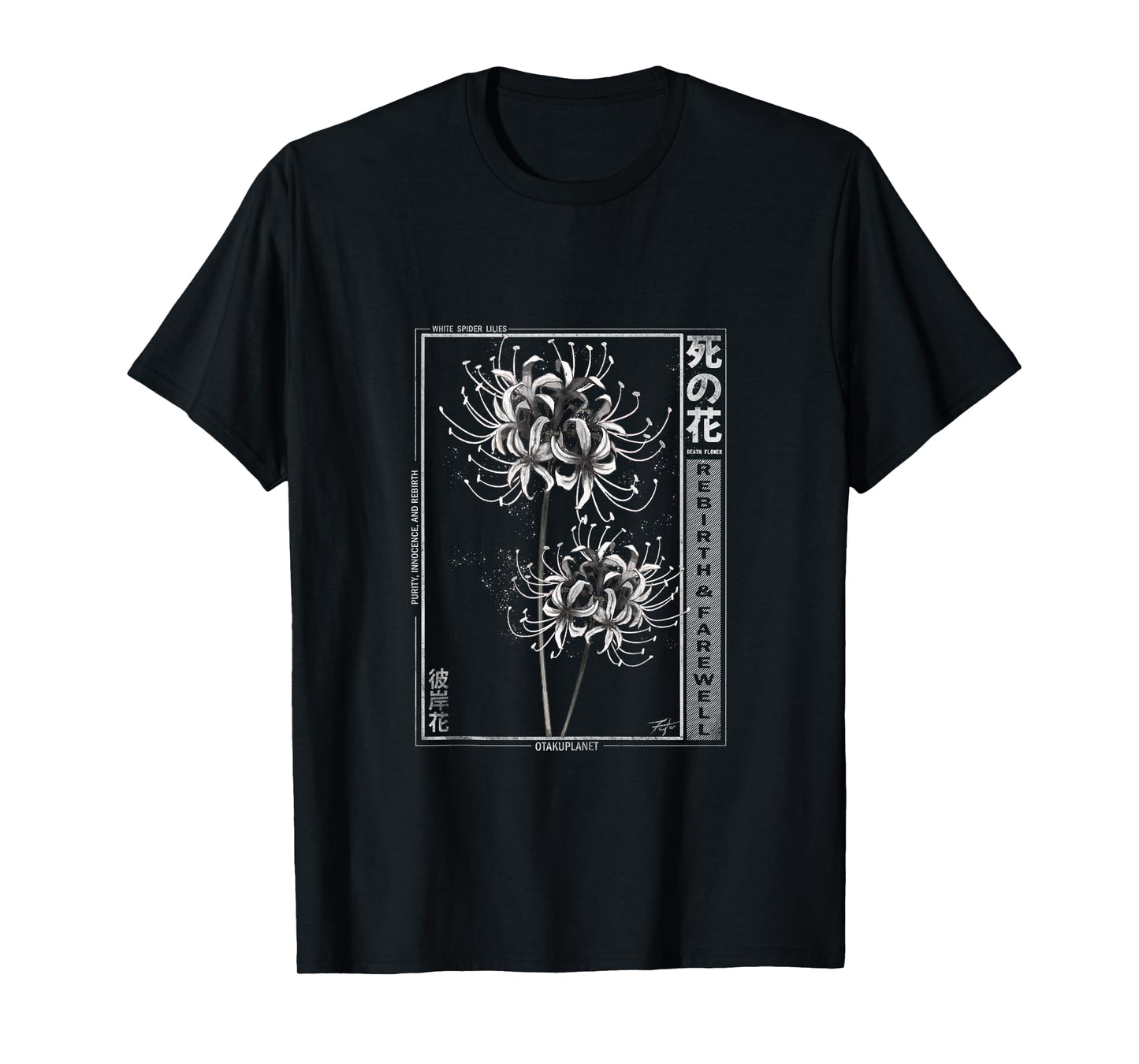 White Spider Lily in Japanese Grunge Anime Floral Aesthetic Tank Top