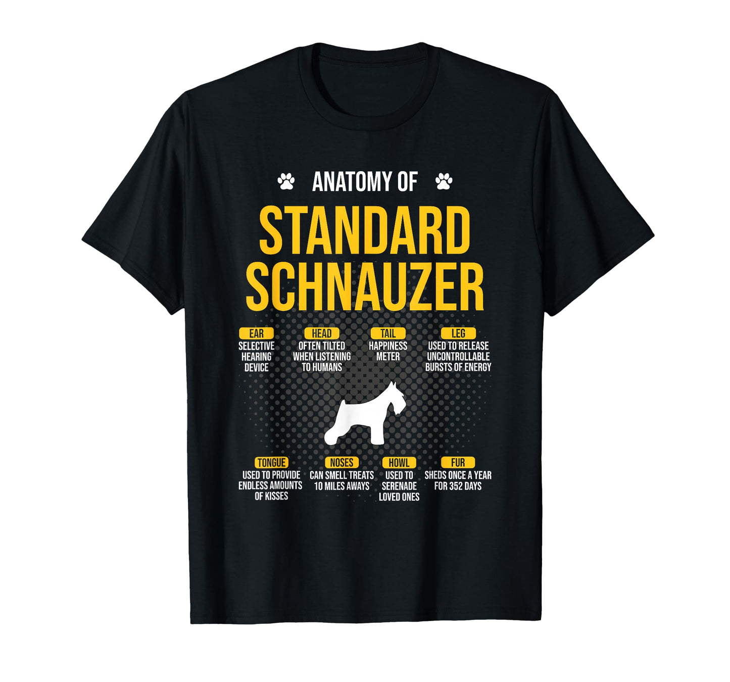 Anatomy Of Standard Schnauzer Dog Lover T-Shirt