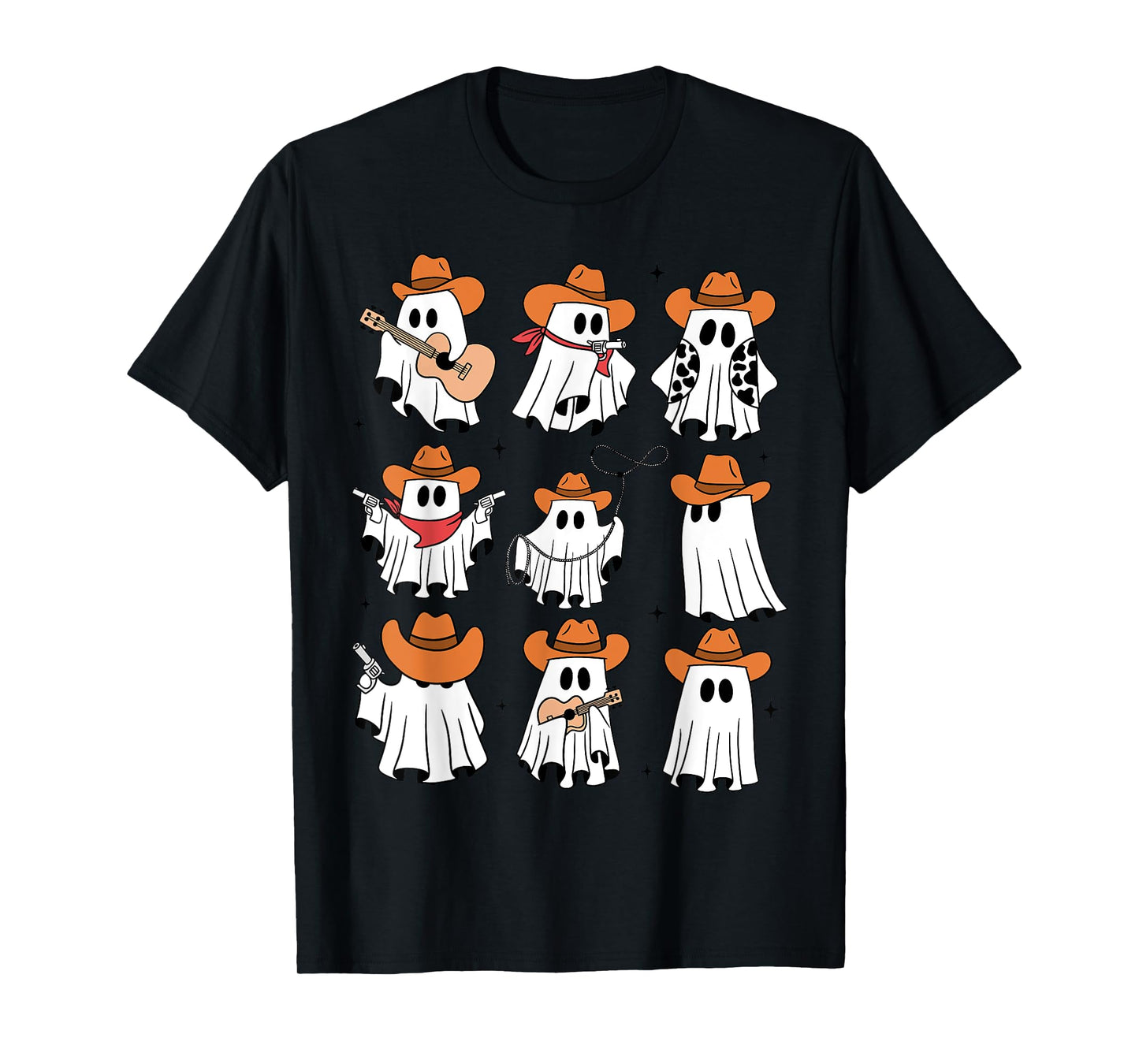 Funny Cowboys Ghost Western Halloween Howdy Rodeo Cute Ghoul T-Shirt