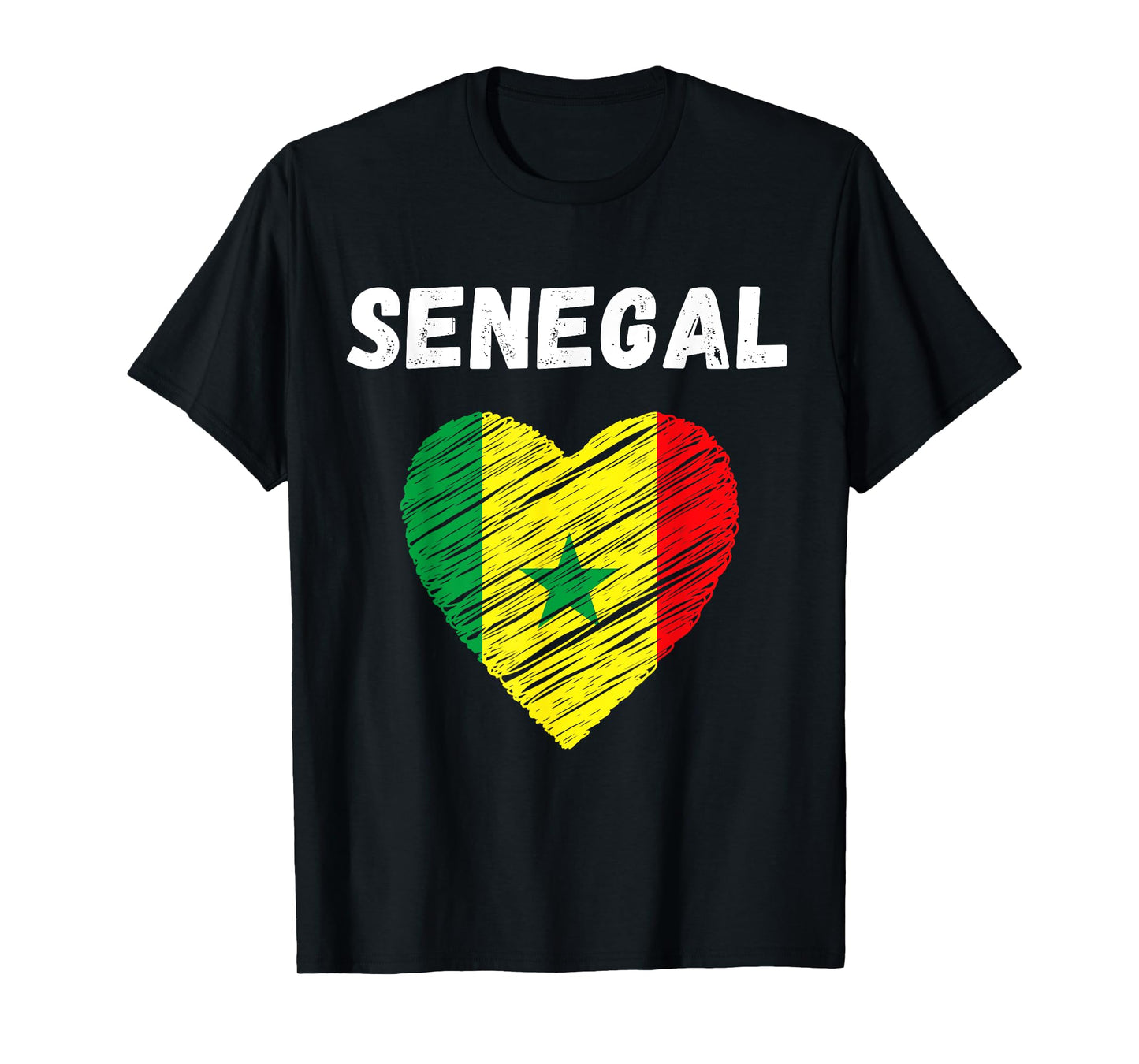Senegal Flag Holiday Senegal Heart Senegalese Flag T-Shirt