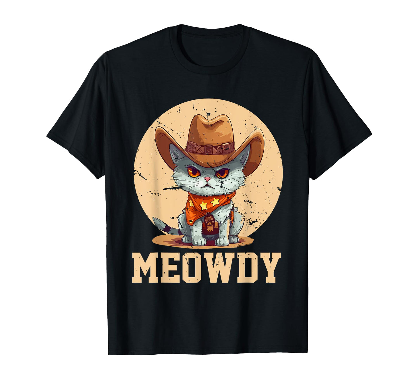 Meowdy! Funny Country Music Cat Cowboy Hat Men Women T-Shirt