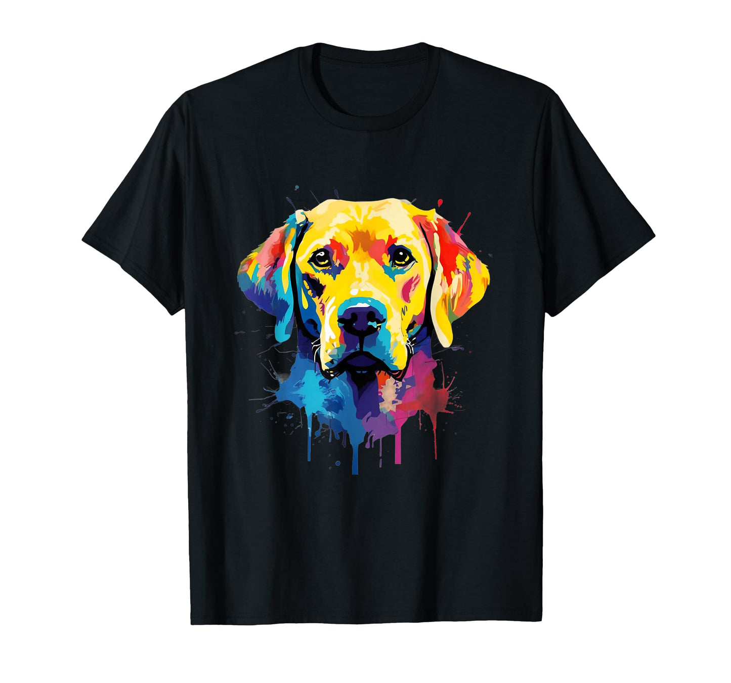 Colourful Labrador Yellow Golden Lab Retriever Splash Paint T-Shirt