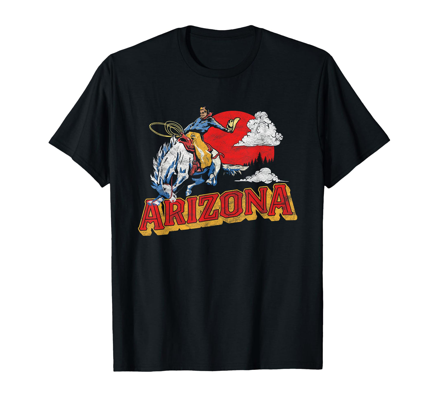 Arizona Retro Bronco Riding Cowboy Vintage Graphic T-Shirt