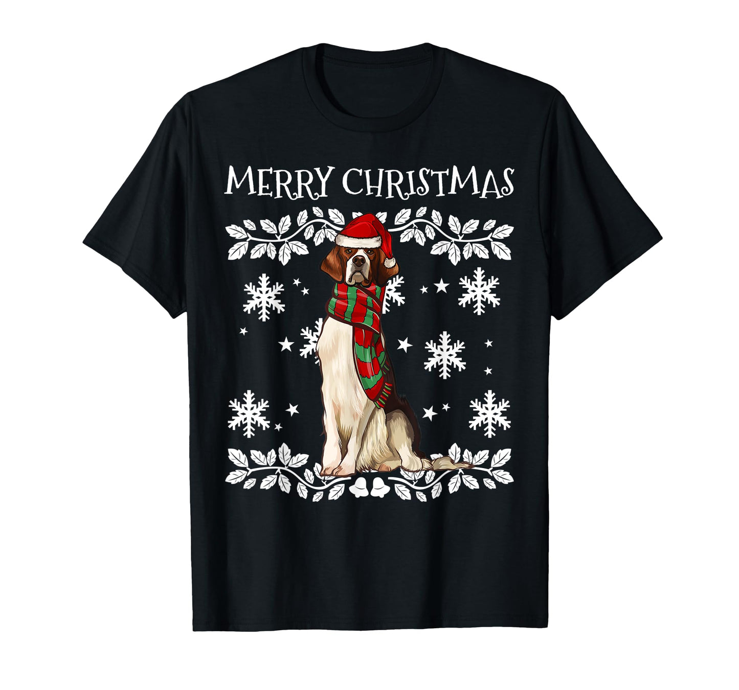 Merry Christmas Ornament Irish Red White Setter Xmas Santa T-Shirt