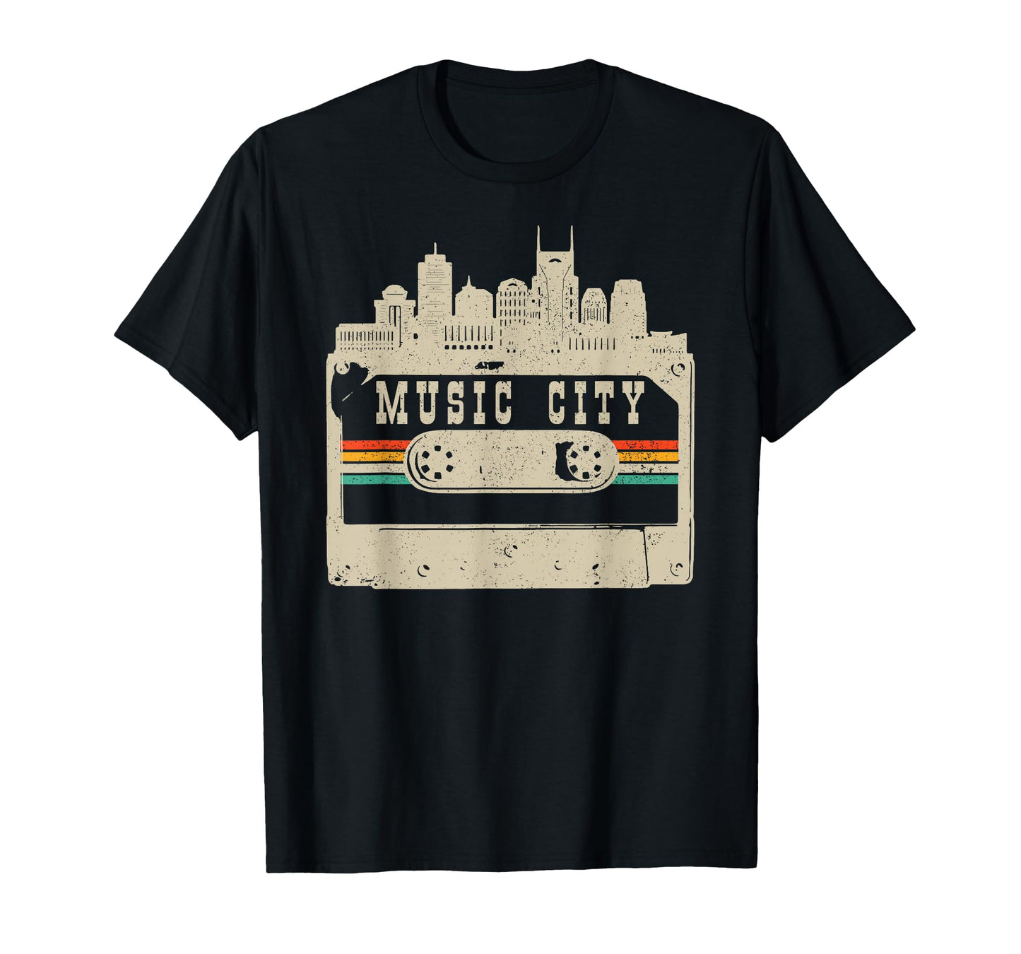 Nashville Skyline Cassette Vintage Retro Country Music City T-Shirt