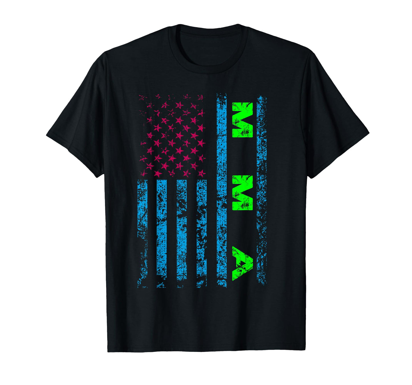 American USA Flag MMA Mixed Martial Arts Fighter Vintage T-Shirt
