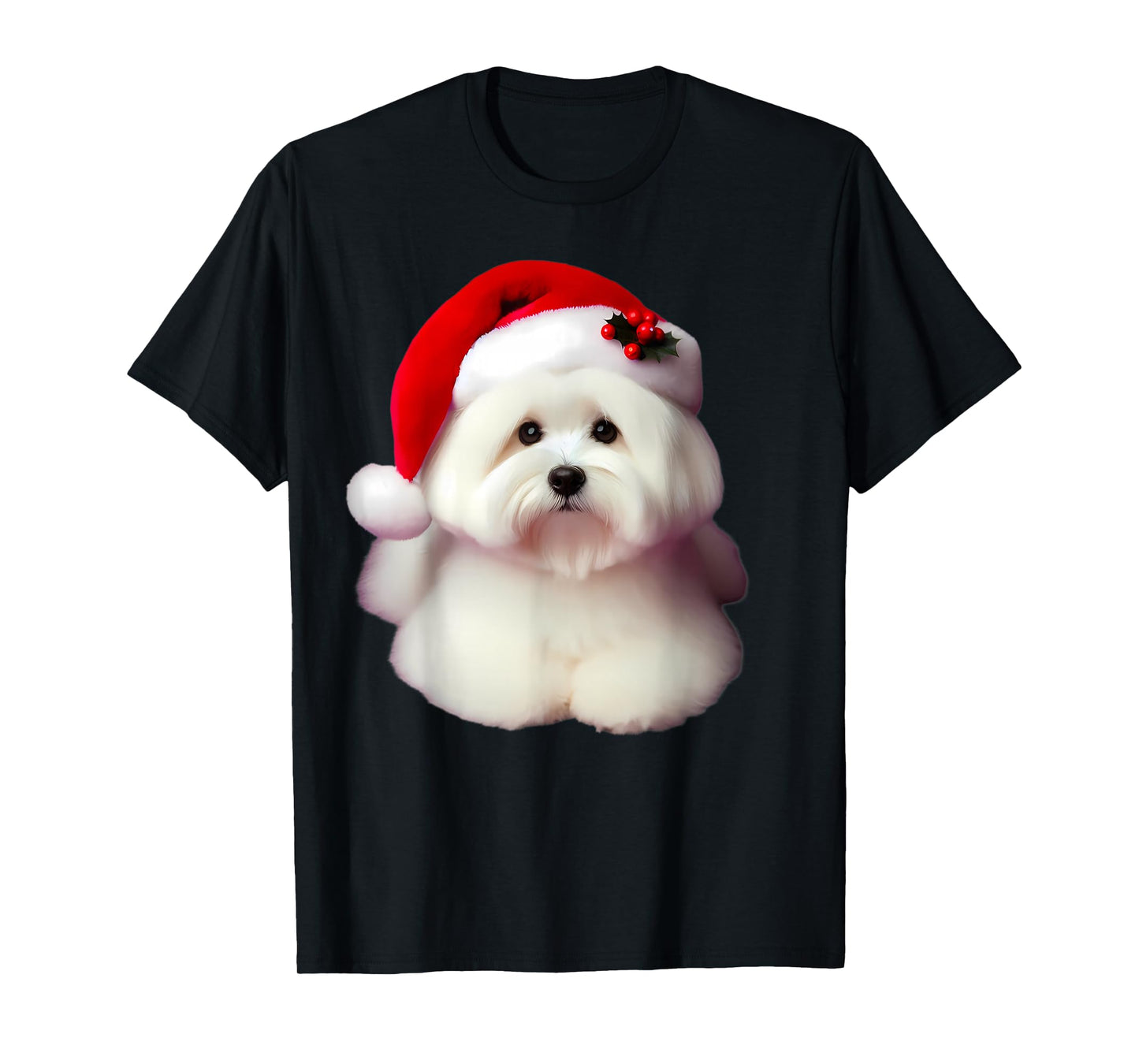 Coton de Tulear With Santa Hat Christmas Dog Owner Lover Mom T-Shirt
