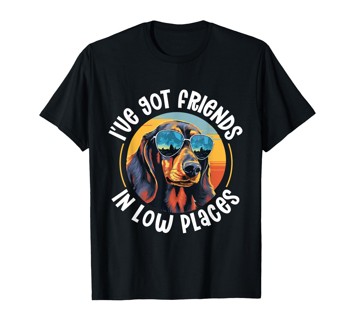 Dachshund wiener sausage dog I've Got Friends In Low Places T-Shirt