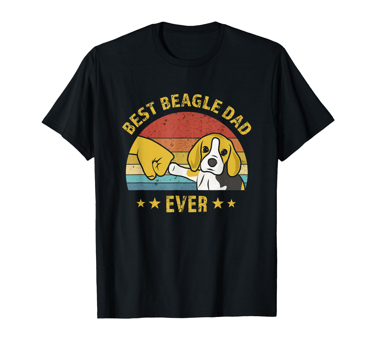Cute Best Beagle Dad Ever Vintage Puppy Lover Retro Design T-Shirt