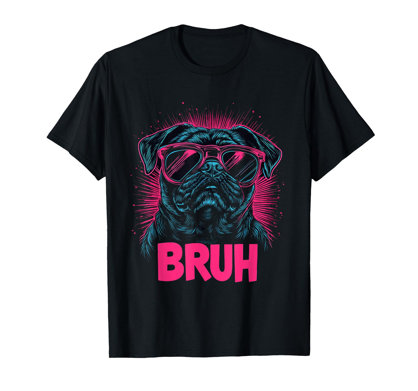 Pug says Bruh, Adorable Dog Funny Humor Fashion Men Kids T-Shirt