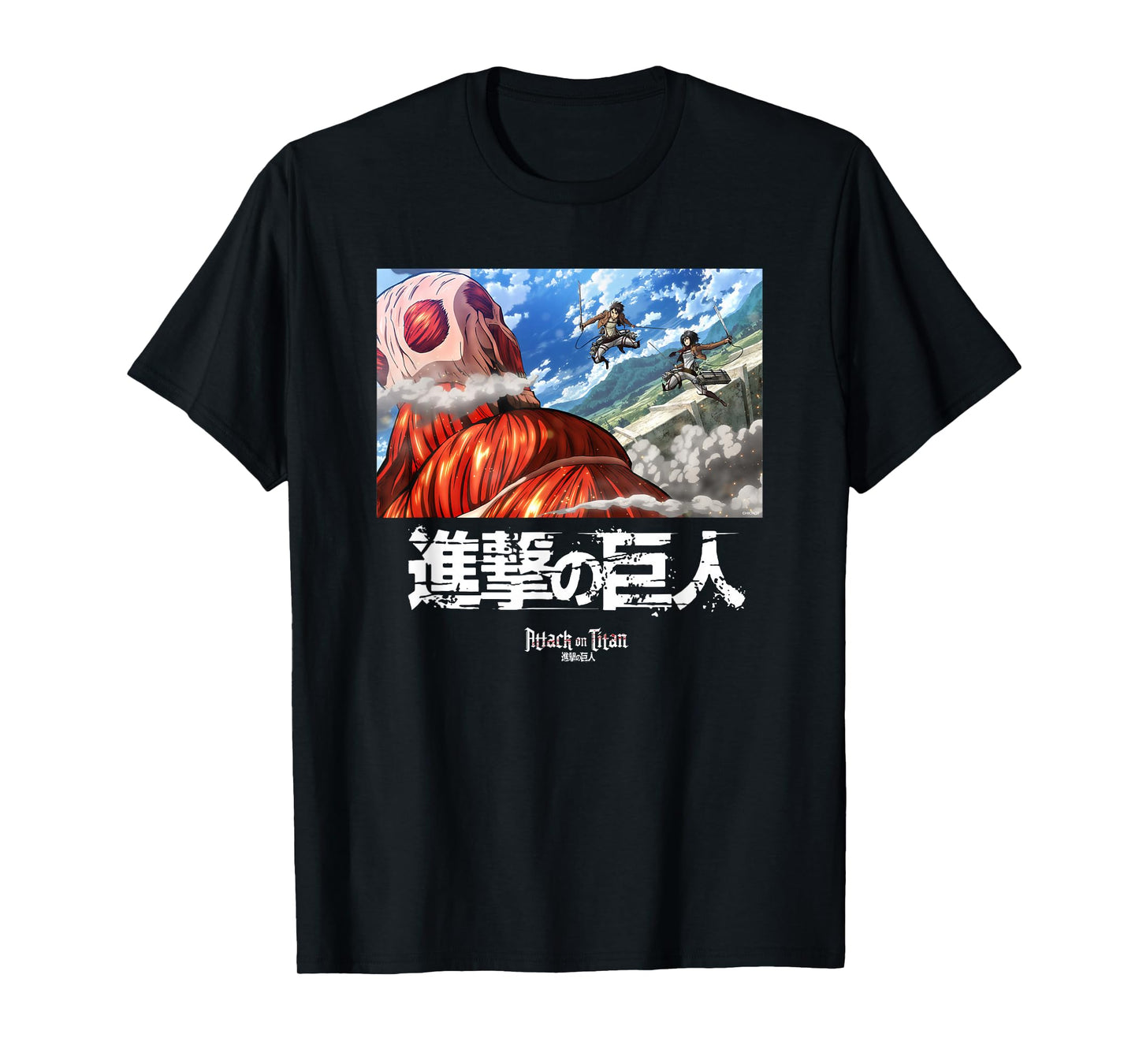 Attack on Titan Fighting Colossal Titan Scene Anime T-Shirt