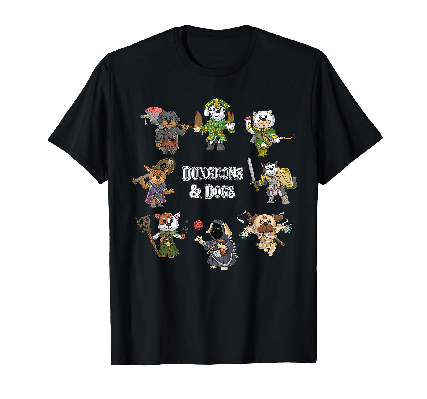 Dungeons And Dogs Cats Funny Cute Tabletop Gaming Roleplay T-Shirt