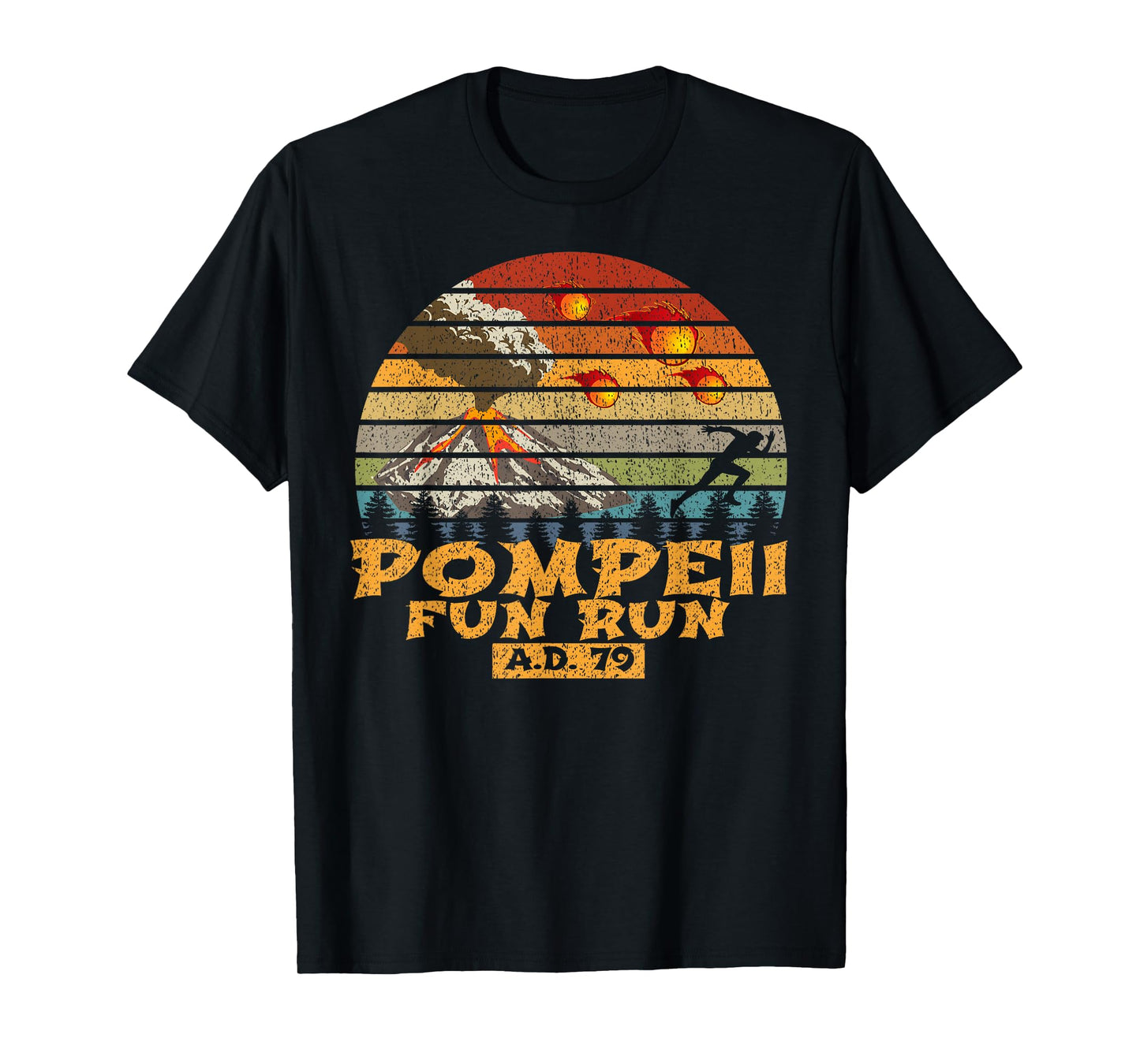 Pompeii Fun Run Display Vintage Retro Distressed T-Shirt
