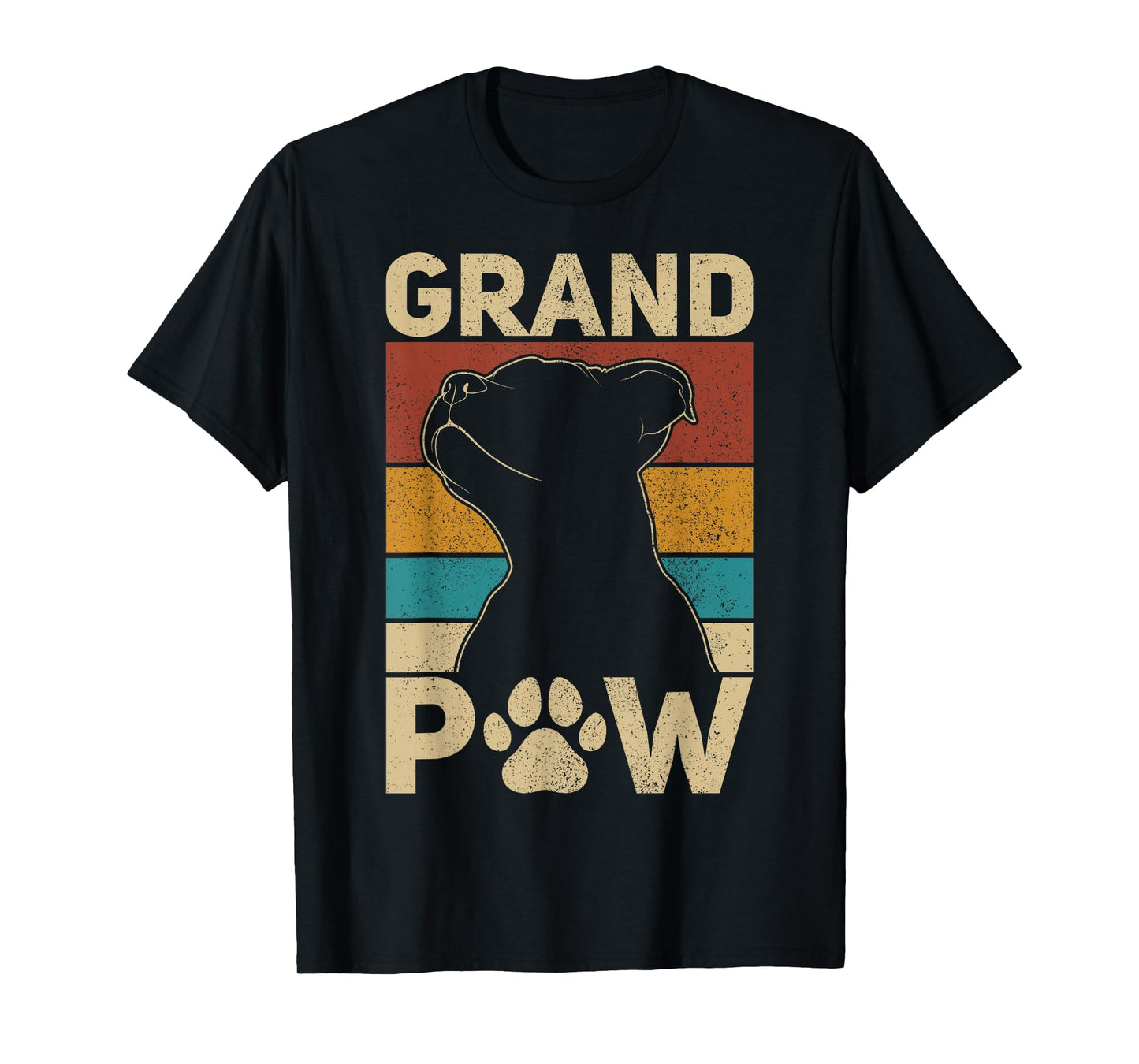 Grandpaw Dog Grandpa Funny Dog Lover Grandfather Men Pitbull T-Shirt