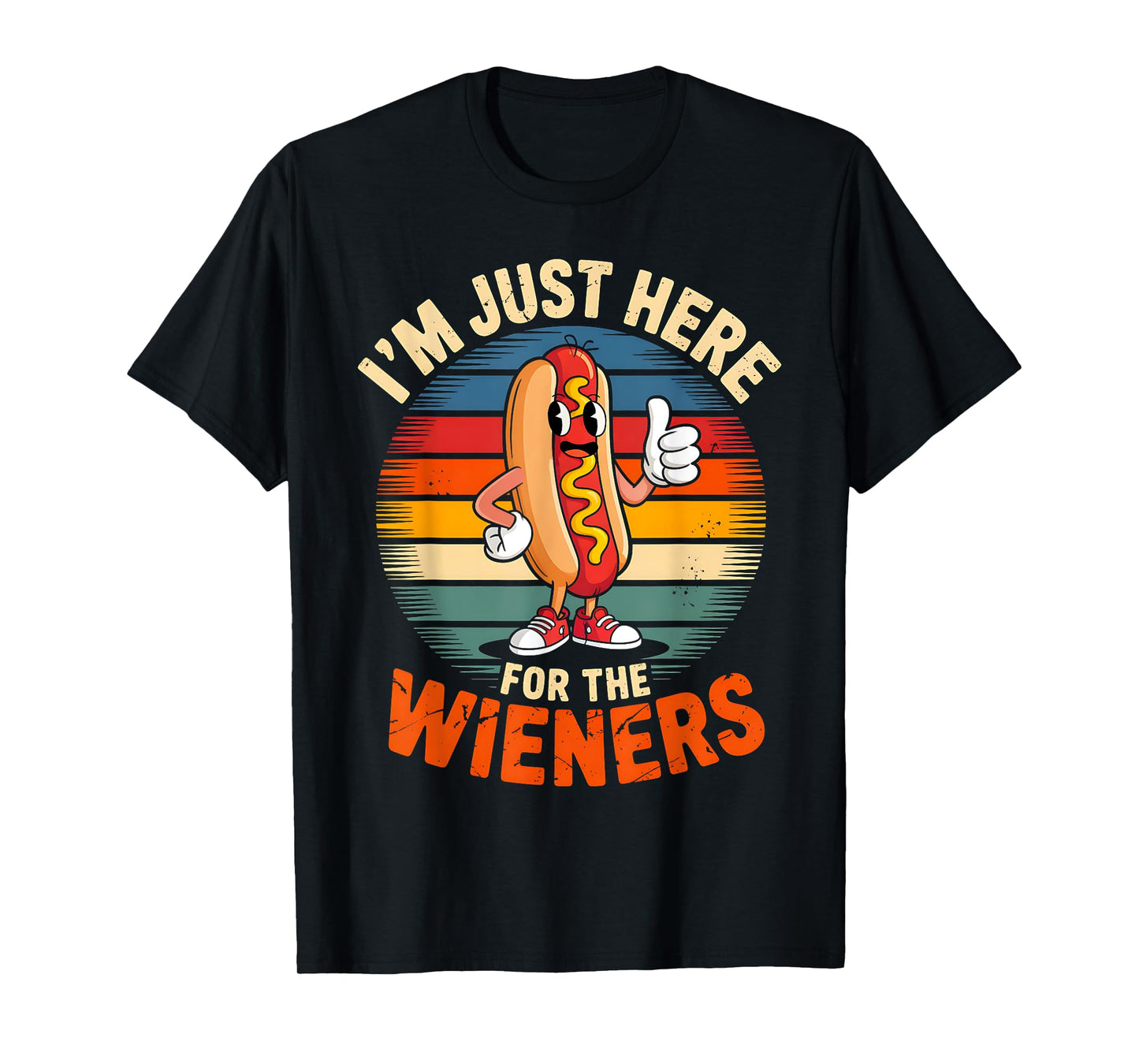 sunset 4th of July Hot- Dog I’m Just Here For The Wieners T-Shirt for Men Women