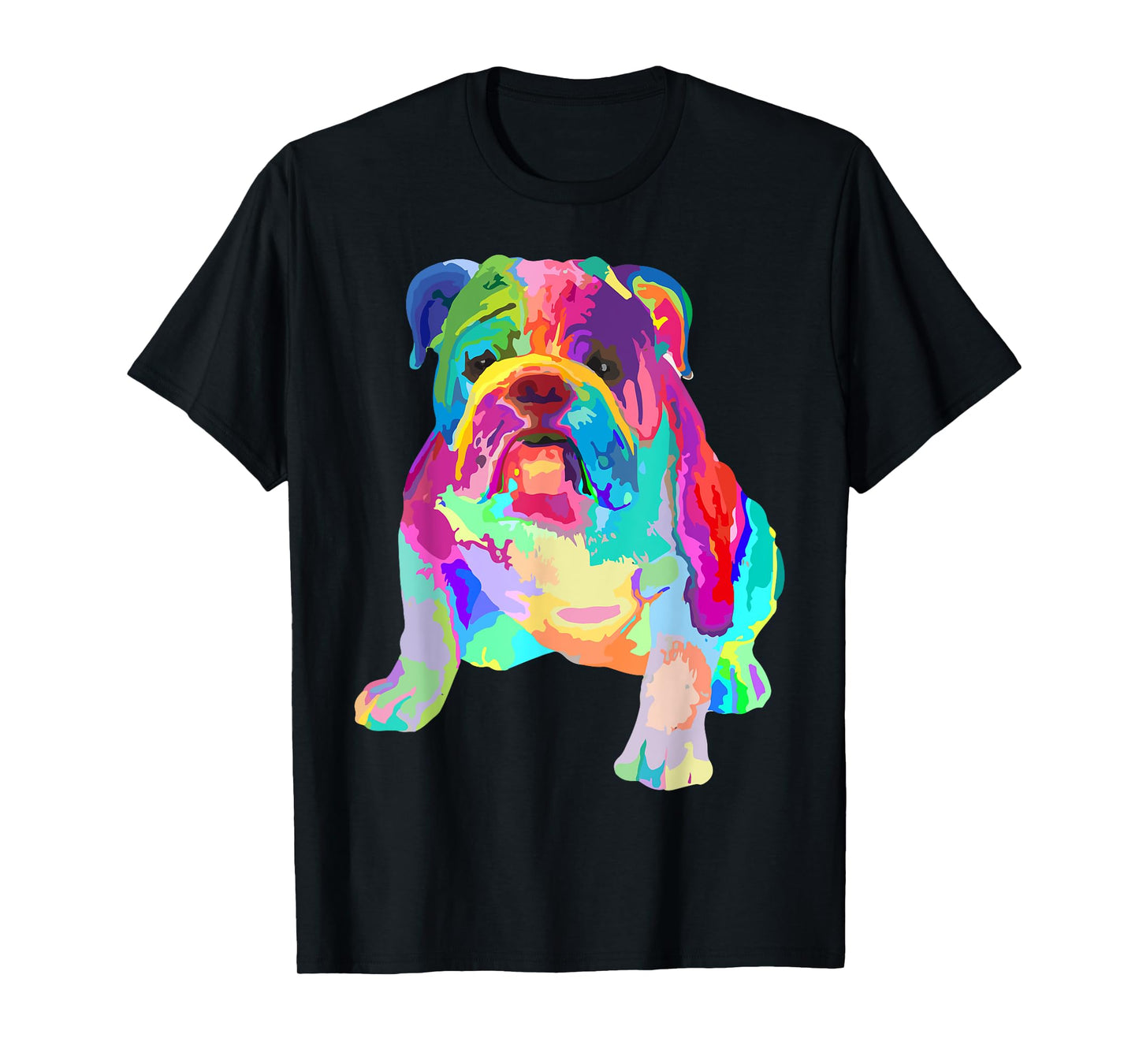 Dog Lover Gifts Womens Colorful Cool English Bulldog Mens T-Shirt Small