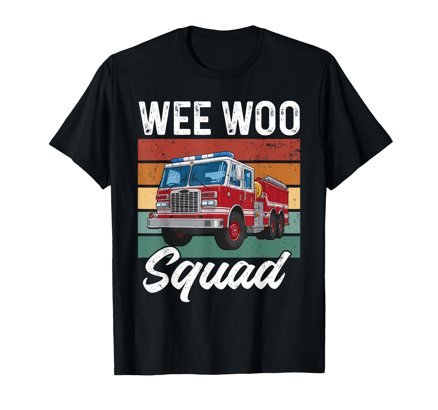 Wee Woo Squad Funny Fire Truck Lovers Firefighter Vintage T-Shirt