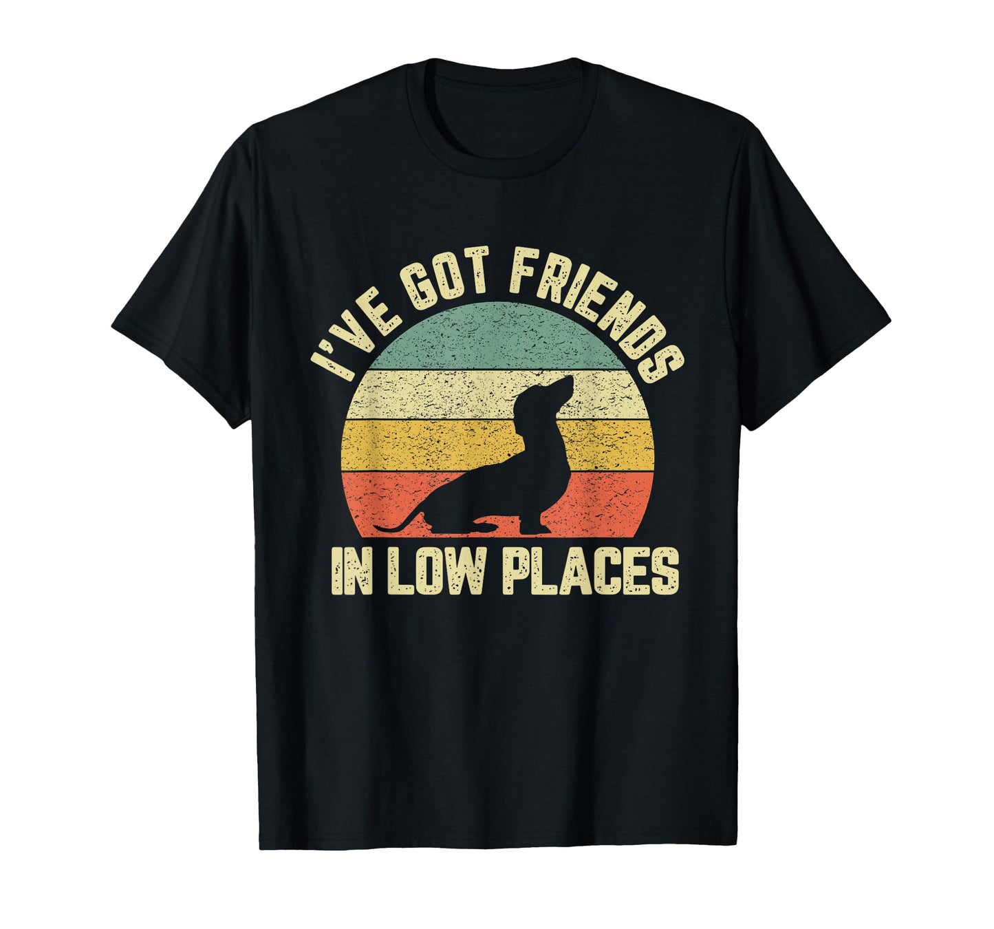 Vintage Dachshund Funny Weiner Dog Friends in Low Places T-Shirt