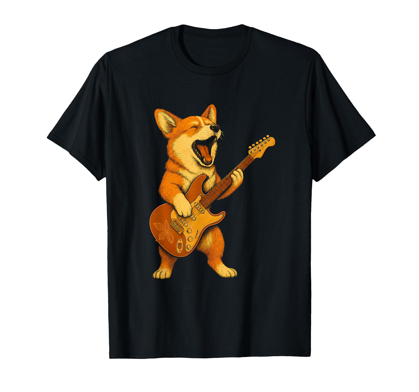 Corgi Playing Electric Guitar T-Shirt