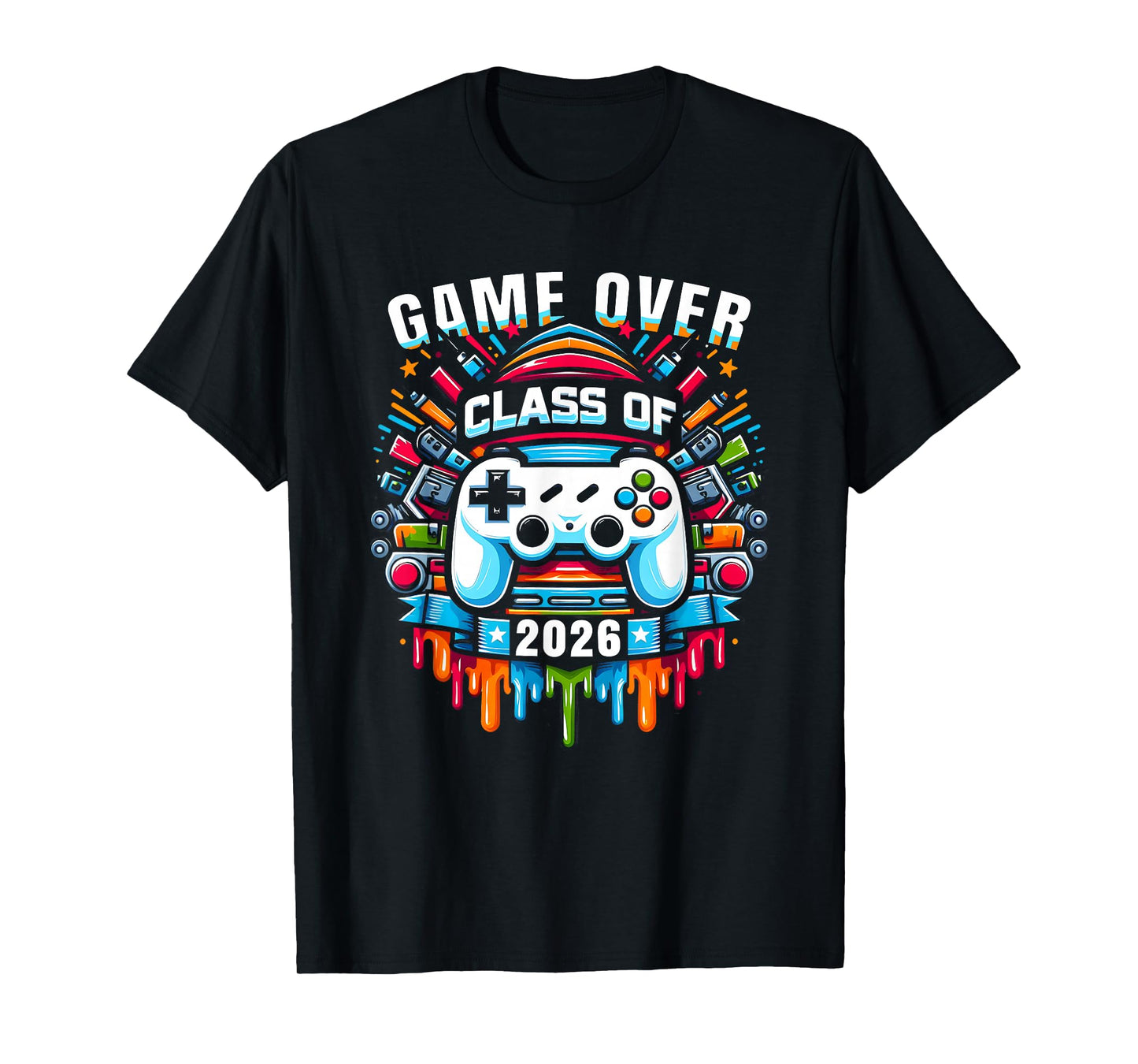 Game Over Class Of 2026 Shirt Students Funny 2026 Graduation T-Shirt