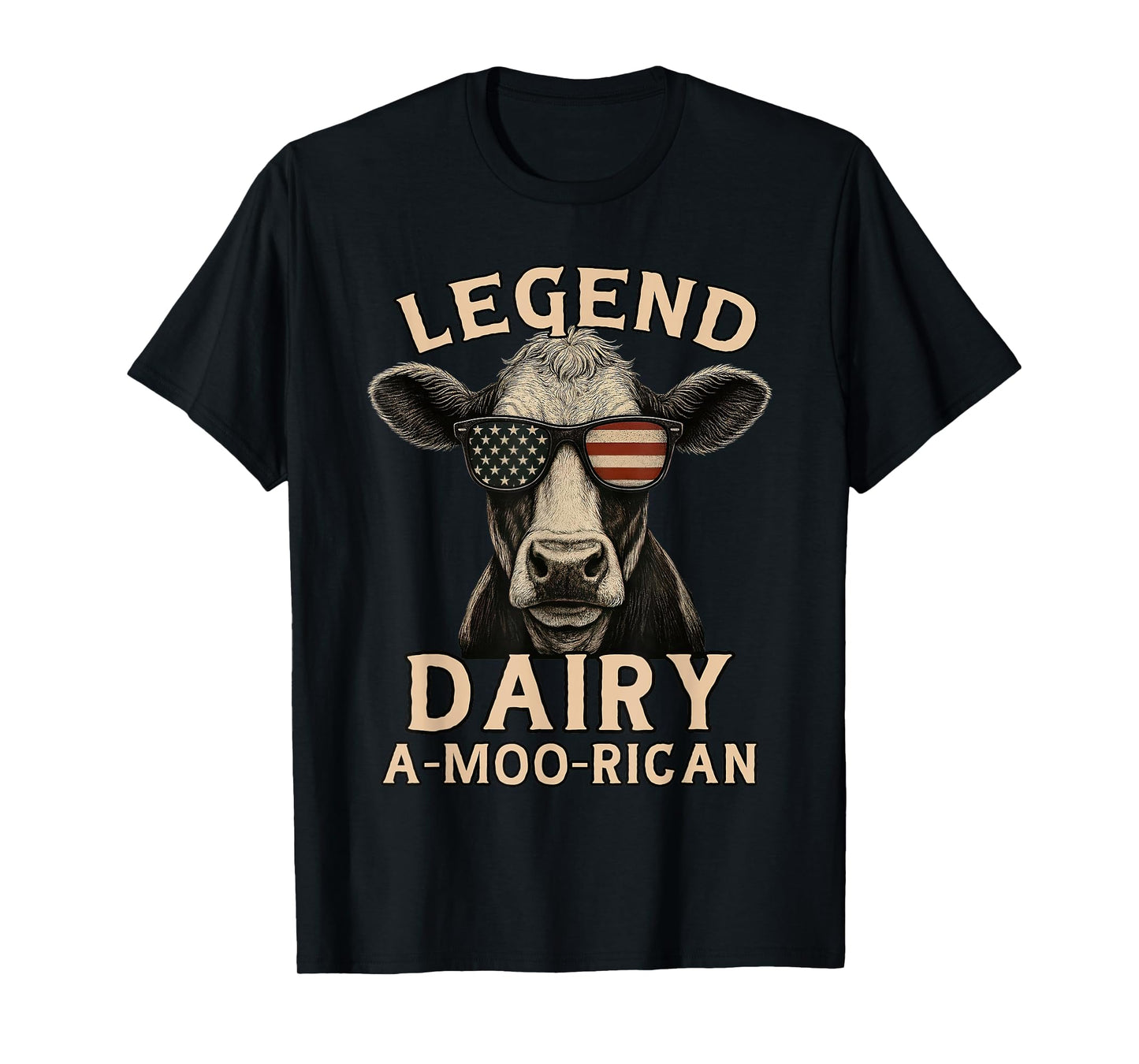 Legend Dairy A-Moo-Rican Funny Patriotic Farmer T-Shirt