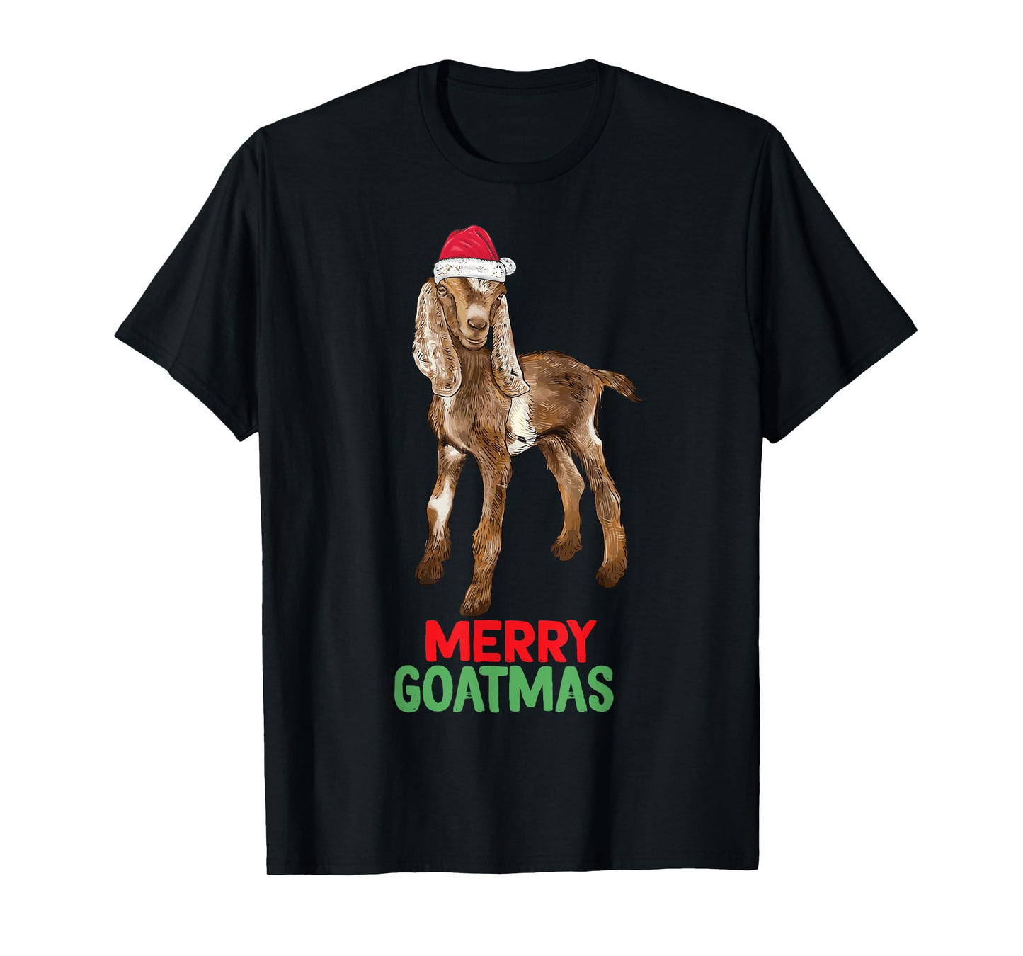 Goat mom tee for men women girls boys Nubian Goat Christmas Merry Goatmas T-Shirt