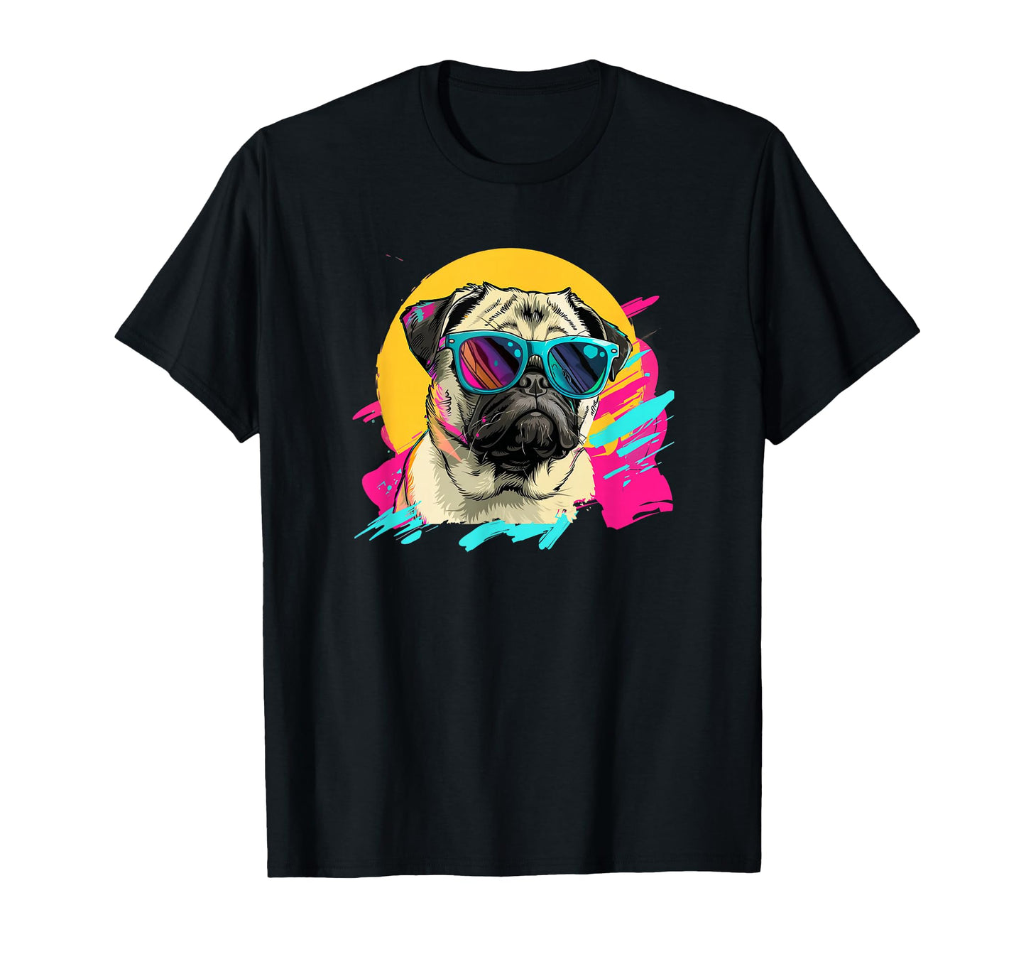 Funny Mens & Womens Retro Vintage 80s Pug Lover T-Shirt
