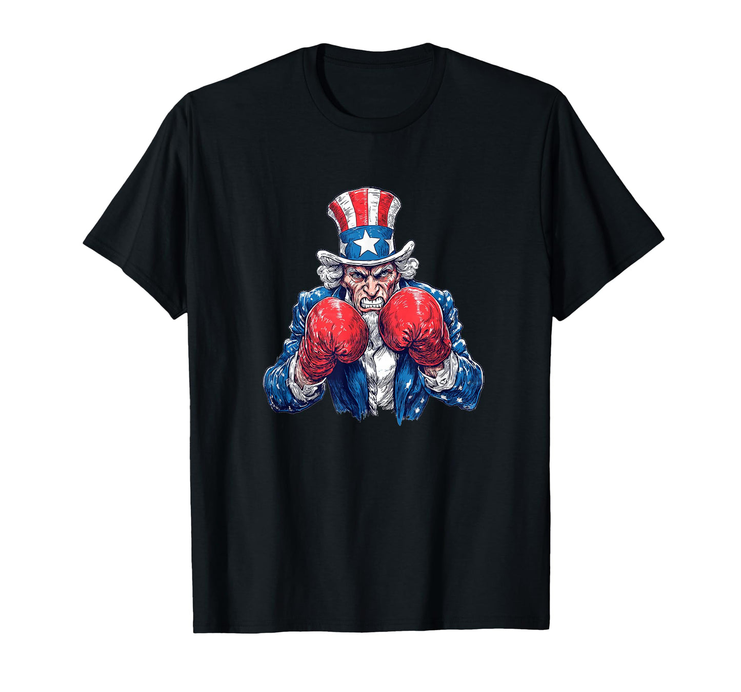 US Sam with Boxing Gloves for Sport and Patriotic Lovers T-Shirt