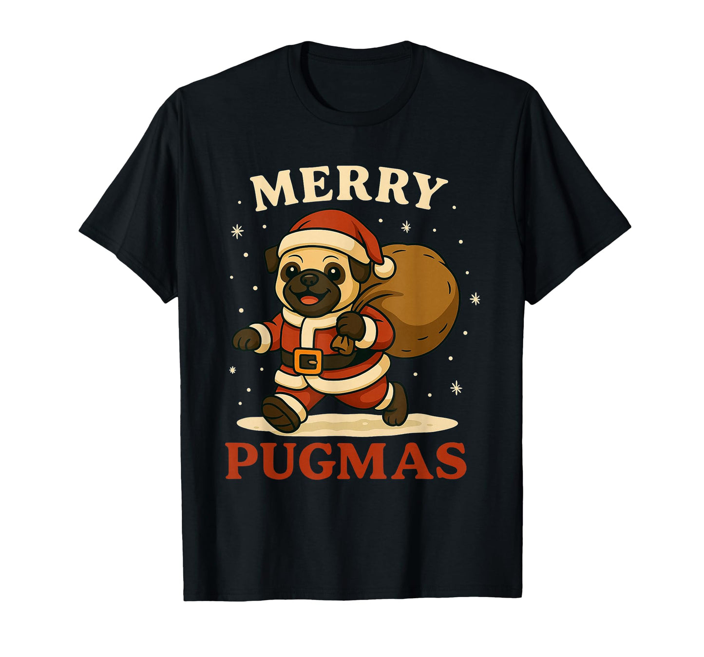 Merry Pugmas Tee Funny Cute Pug Dog Christmas for Snta Pug T-Shirt
