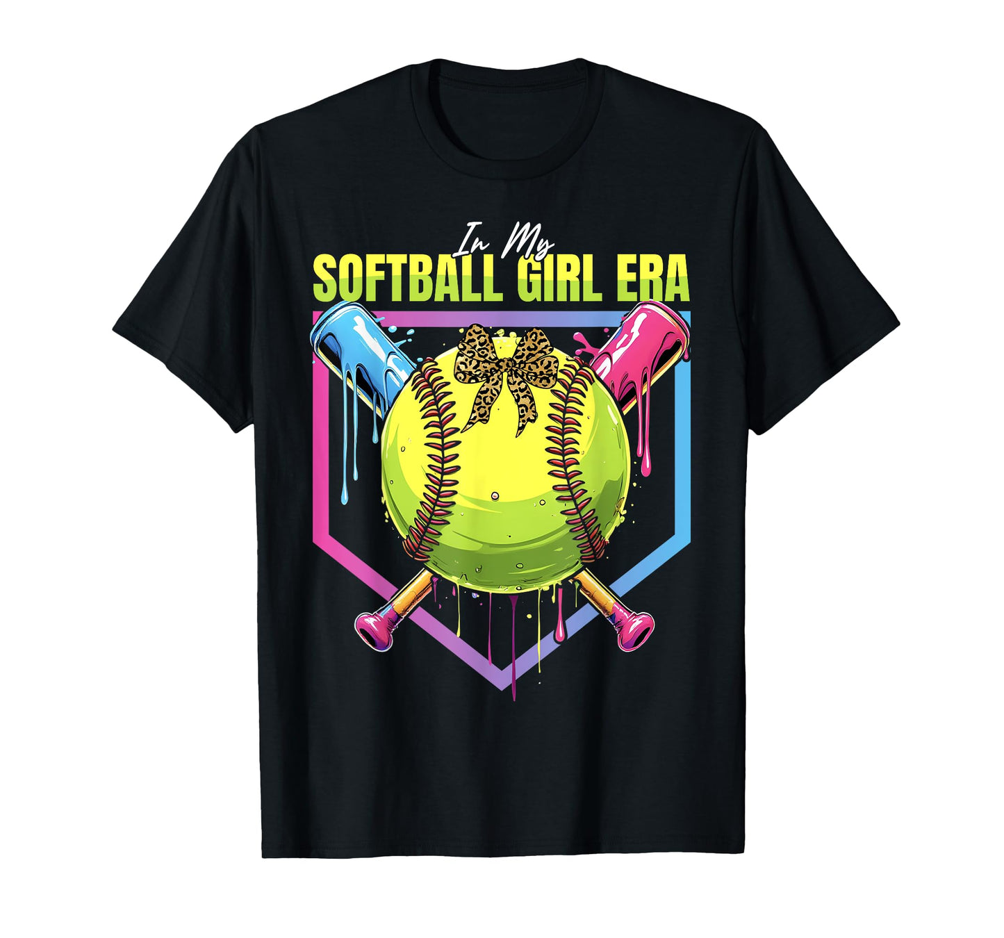 Softball Drip In My Softball Girl Era Sports Game Day T-Shirt