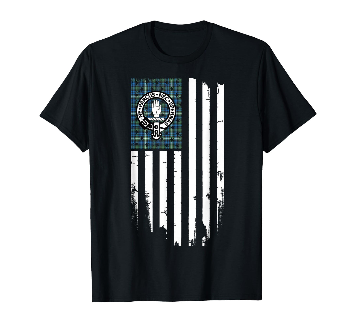 Scottish American Lamont Clan & Stripes Flag T-Shirt