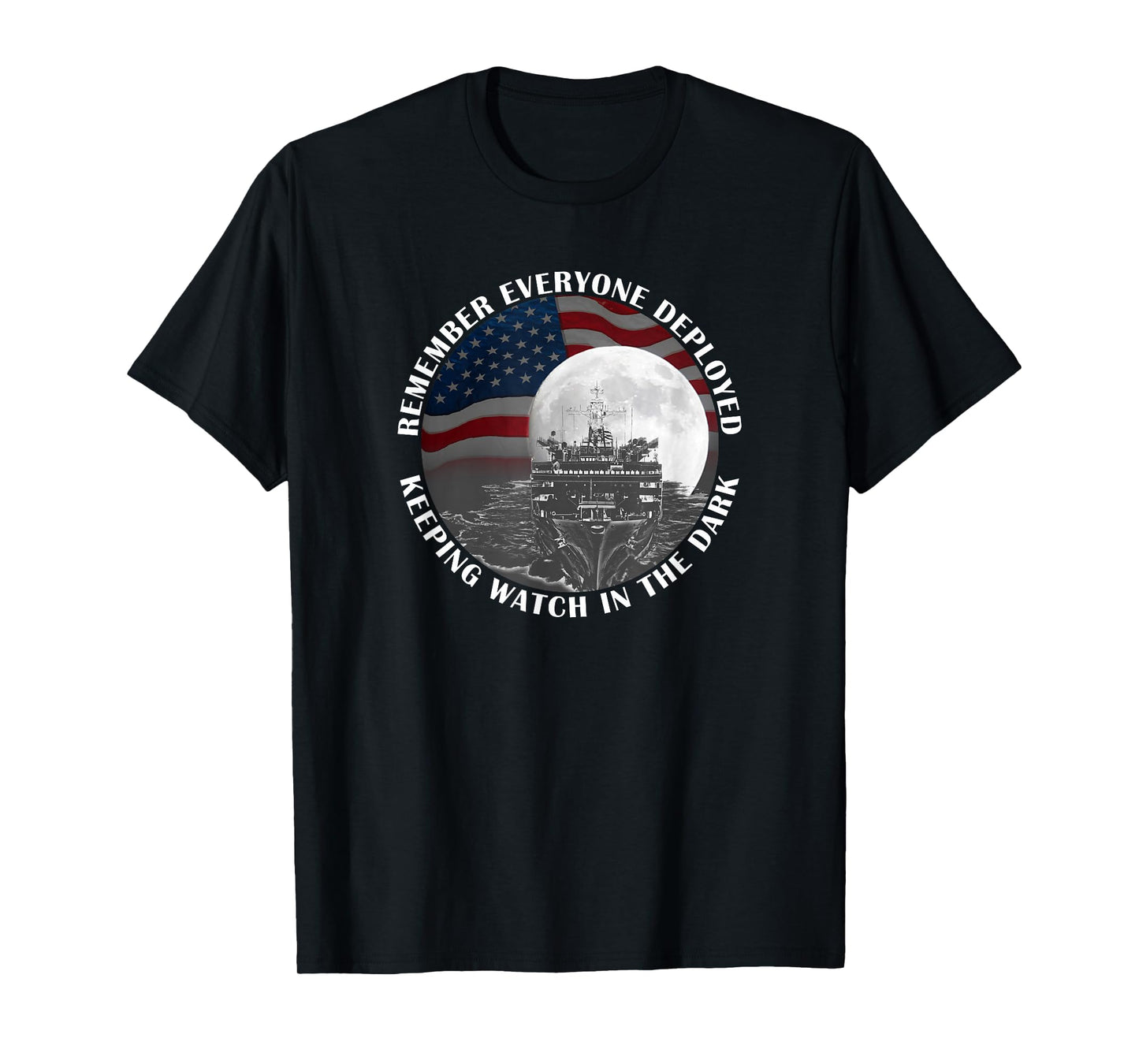 RED Friday Remember Everyone Deployed Military Ship Flag T-Shirt