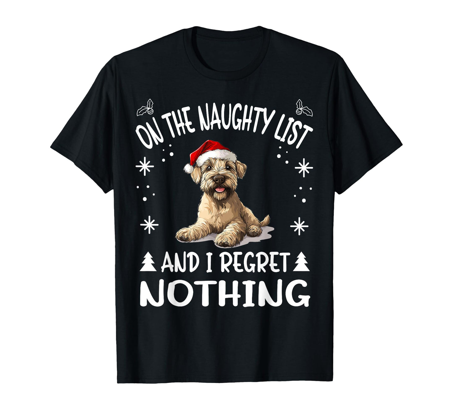 Cute Soft Coated Wheaten Terrier Dog Christmas On The T-Shirt