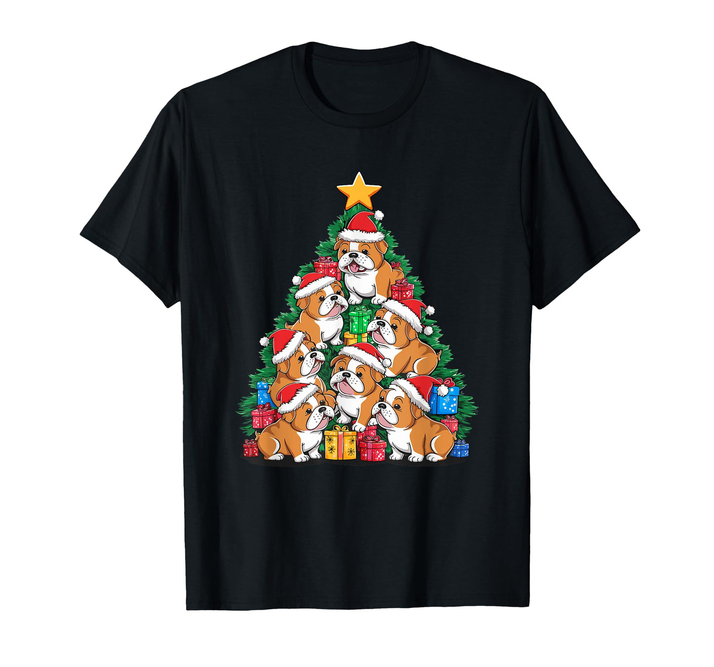 Christmas Tree English Bulldog Bulldogs T-Shirt