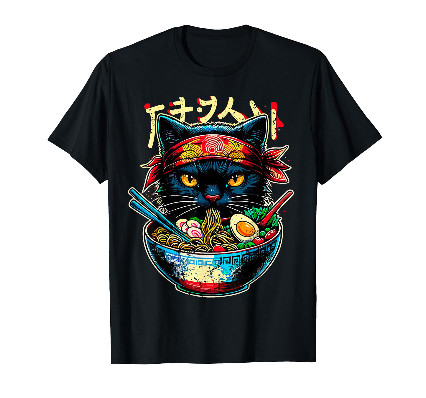 Cat Ramen Noodle Japanese Anime Kawaii Cats T-Shirt
