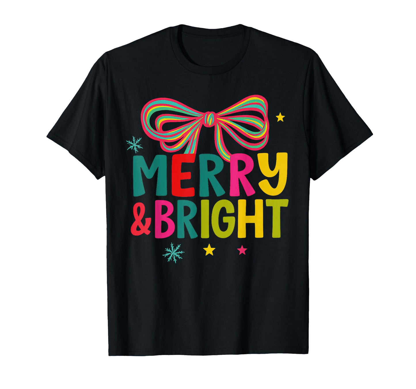 Merry and Bright Christmas Crew 2025 Funny Family Matching T-Shirt