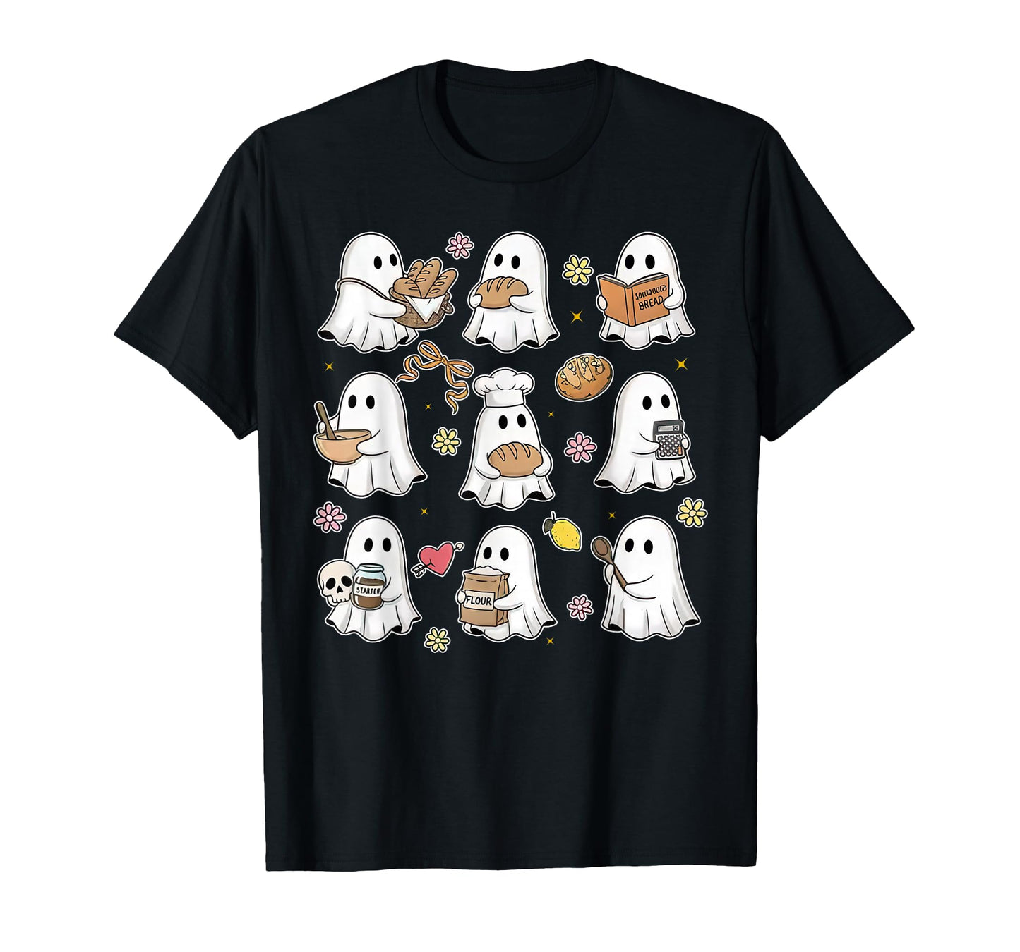 Sourdough Bread Halloween Cute Ghost Homemaker Baking Baker T-Shirt