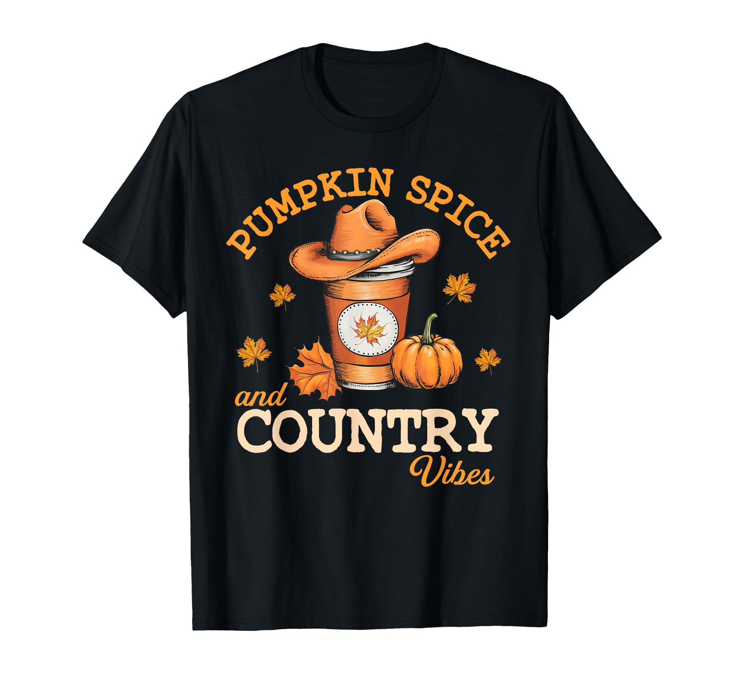 Pumpkin Spice And Country Vibes Western Fall Autumn Howdy T-Shirt