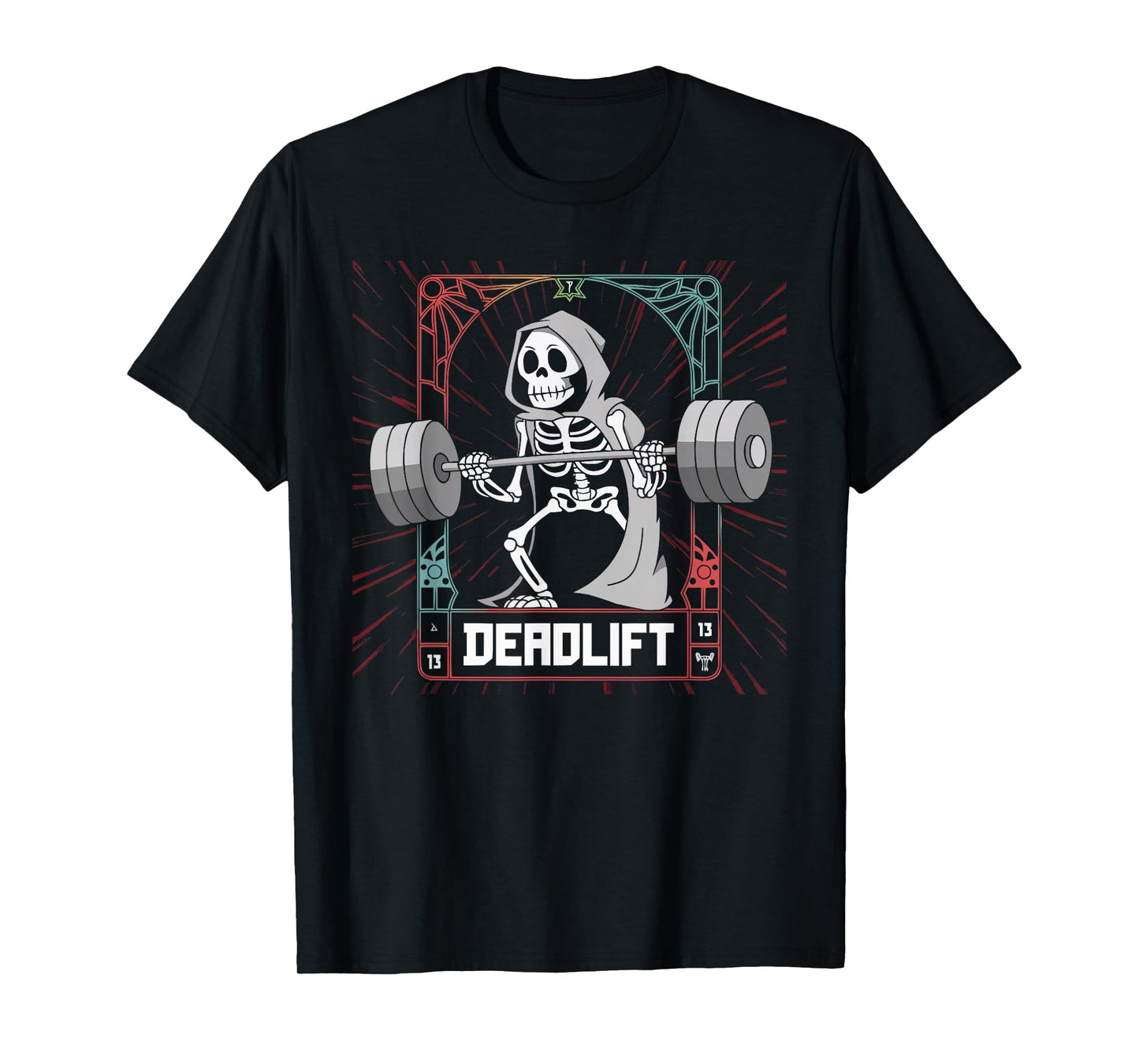 Skeleton Weightlifting Fitness Exercise Bodybuilding T-Shirt